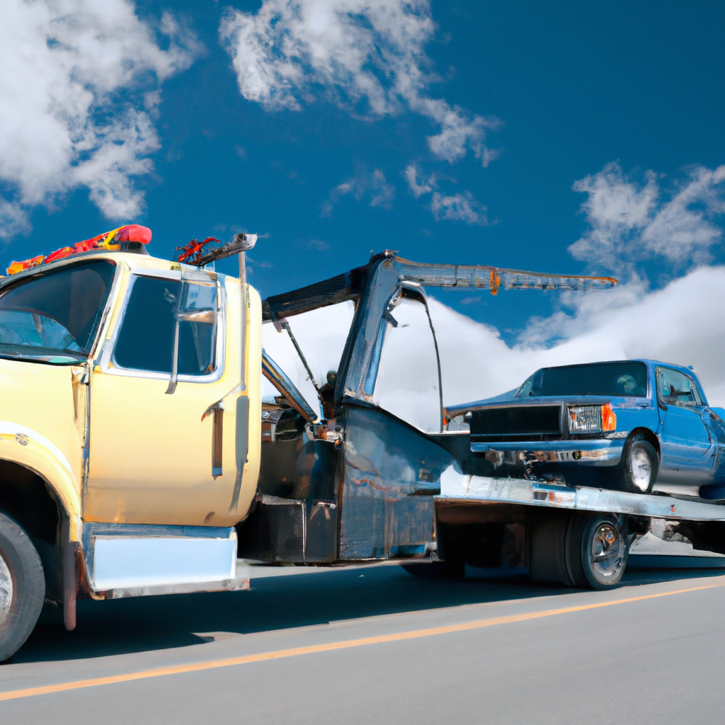Heavy-duty tow truck assisting a breakdown.