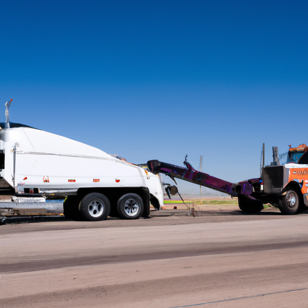 Heavy-duty tow truck assisting stranded semi.