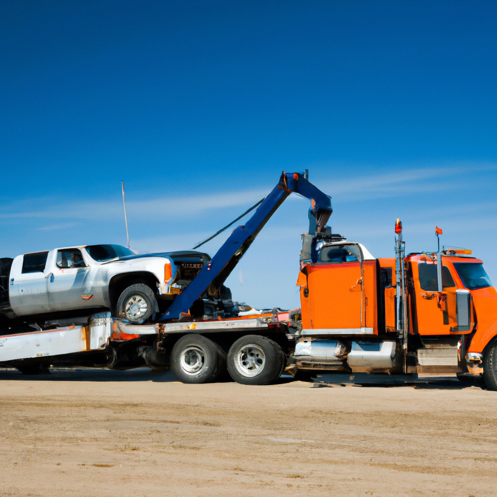 Heavy-duty tow truck rescuing a semi.