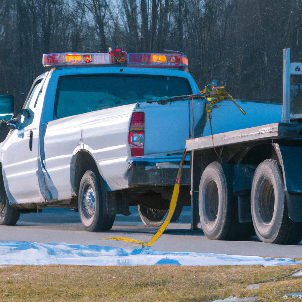 Tow truck arriving to assist stranded driver.